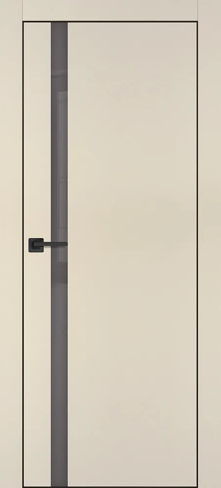 Межкомнатная дверь PX-8  черная кромка с 4-х ст. Бежевый матовый